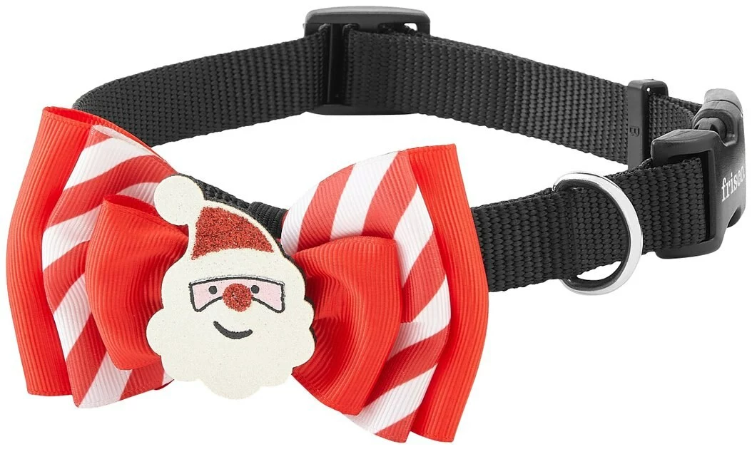 Frisco Removeable Santa & Stripes Collar Bow, XS/SM 6 Frisco Removeable Santa & Stripes Collar Bow, XS/SM - Image 4