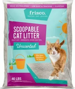Frisco Cactus Scratching Post, 22-in + Multi-Cat Unscented Clumping Clay Cat Litter -Dog Cat Corner 293020 PT4. SY630 V1619995634
