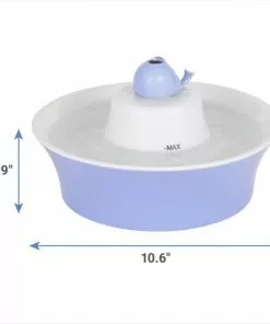 Frisco Ceramic Whale Dog & Cat Water Fountain, Blue, 64-oz -Dog Cat Corner 297220 PT1. SY630 V1631711553
