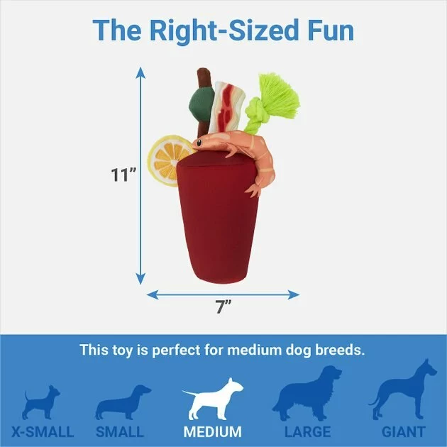 Frisco Brunch Bloody Mary Plush Squeaky Dog Toy 4 Frisco Brunch Bloody Mary Plush Squeaky Dog Toy - Image 2