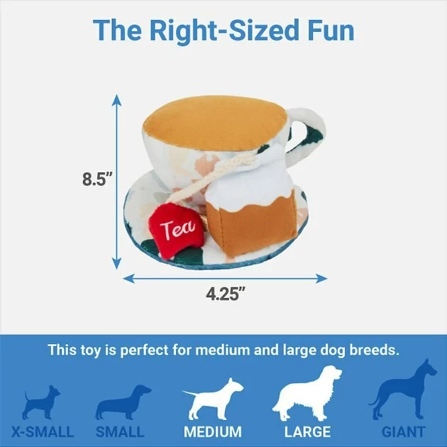 Frisco Brunch Teacup Plush Squeaky Dog Toy 4 Frisco Brunch Teacup Plush Squeaky Dog Toy - Image 2