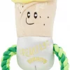 Frisco Brunch Breakfast Burrito Plush with Rope Squeaky Dog Toy