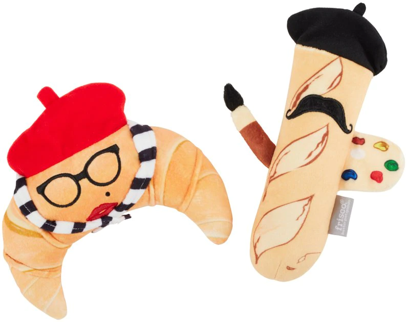 Frisco Brunch French Croissant & Baguette Plush Squeaky Dog Toy, 2 count 3 Frisco Brunch French Croissant & Baguette Plush Squeaky Dog Toy, 2 count