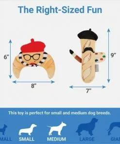 Frisco Brunch French Croissant & Baguette Plush Squeaky Dog Toy, 2 count 6 Frisco Brunch French Croissant & Baguette Plush Squeaky Dog Toy, 2 count -Dog Cat Corner 297244 PT1. SY630 V1643916388