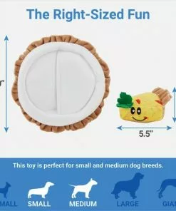 Frisco Brunch Quiche 2-in-1 Plush Squeaky Dog Toy -Dog Cat Corner 297248 PT1. SY630 V1643916394