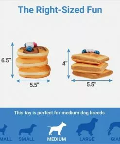 Frisco Brunch Pancake & Waffle Plush Squeaky Dog Toy, 2 count -Dog Cat Corner 297250 PT1. SY630 V1643916386