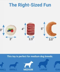 Frisco Brunch Pastry Tray Plush Squeaky Dog Toy, 4 count -Dog Cat Corner 297262 PT2. SY630 V1643916710