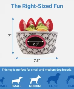 Frisco Brunch Acai Bowl Hide & Seek Puzzle Plush Squeaky Dog Toy -Dog Cat Corner 297268 PT1. SY630 V1643916387