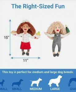 Frisco Brunch Chef & Waitress Plush Squeaky Dog Toy, 2 count -Dog Cat Corner 297278 PT1. SY630 V1643916381