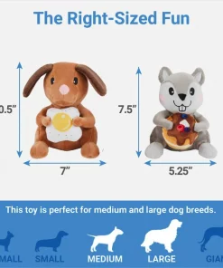 Frisco Brunch Dog & Squirrel Plush Squeaky Dog Toy, 2 count -Dog Cat Corner 297280 PT1. SY630 V1643916383