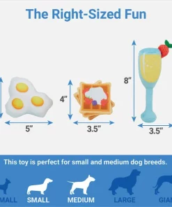 Frisco Brunch Breakfast in Bed Hide & Seek Puzzle Plush Squeaky Dog Toy -Dog Cat Corner 297282 PT2. SY630 V1643916715