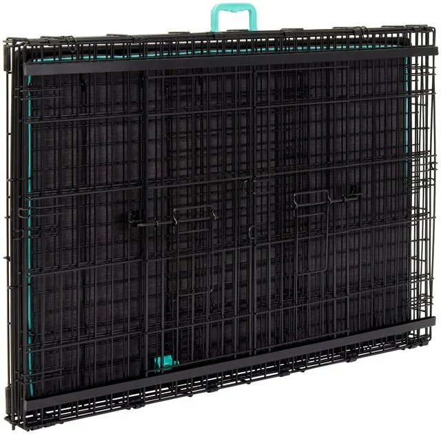 Frisco Heavy Duty Enhanced Lock Sliding Double Door Fold & Carry Wire Dog Crate & Mat Kit 6 Frisco Heavy Duty Enhanced Lock Sliding Double Door Fold & Carry Wire Dog Crate & Mat Kit - Image 4