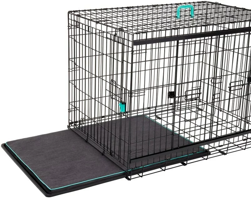 Frisco Heavy Duty Enhanced Lock Sliding Double Door Fold & Carry Wire Dog Crate & Mat Kit 7 Frisco Heavy Duty Enhanced Lock Sliding Double Door Fold & Carry Wire Dog Crate & Mat Kit - Image 5