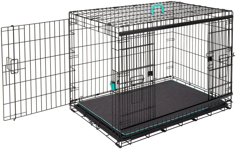 Frisco Heavy Duty Enhanced Lock Sliding Double Door Fold & Carry Wire Dog Crate & Mat Kit 9 Frisco Heavy Duty Enhanced Lock Sliding Double Door Fold & Carry Wire Dog Crate & Mat Kit - Image 7