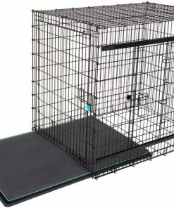 Frisco Heavy Duty Enhanced Lock Sliding Double Door Fold & Carry Wire Dog Crate & Mat Kit, 54 inch -Dog Cat Corner 297463 PT4. SY630 V1633115460
