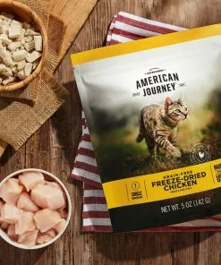 American Journey||Frisco American Journey 100% Chicken Freeze-Dried Grain-Free Cat Treats, 5-oz bag + Frisco Bird Teaser with Feathers Cat Toy, Blue -Dog Cat Corner 297664 PT3. SY630 V1621266755
