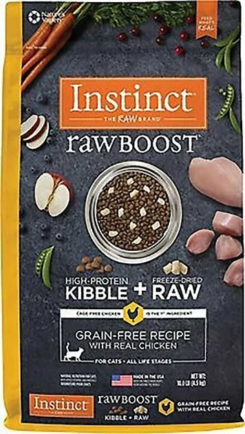 Instinct||Frisco Instinct Raw Boost Grain-Free Recipe with Real Chicken & Freeze-Dried Raw Coated Pieces Dry Cat Food, 10-lb bag + Frisco Refillable Catnip Cat Toy, Brown Squirrel 4 Instinct||Frisco Instinct Raw Boost Grain-Free Recipe with Real Chicken & Freeze-Dried Raw Coated Pieces Dry Cat Food, 10-lb bag + Frisco Refillable Catnip Cat Toy, Brown Squirrel - Image 2