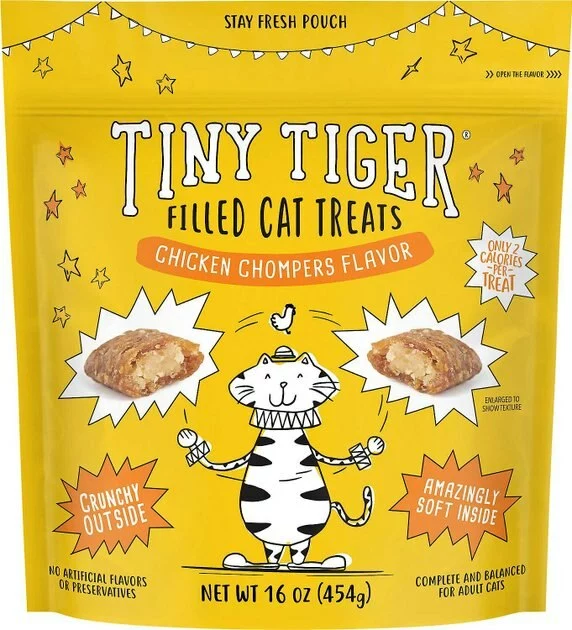 Tiny Tiger||Frisco Tiny Tiger Chicken Chompers Flavor Filled Cat Treats, 16-oz bag + Frisco Melamine Dog & Cat Treat Jar with Bamboo Lid, 8 Cups 4 Tiny Tiger||Frisco Tiny Tiger Chicken Chompers Flavor Filled Cat Treats, 16-oz bag + Frisco Melamine Dog & Cat Treat Jar with Bamboo Lid, 8 Cups - Image 2