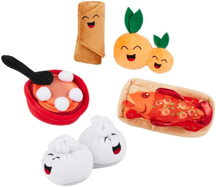 Frisco Food Plush Squeaky Dog Toy, 5 pack 3 Frisco Food Plush Squeaky Dog Toy, 5 pack