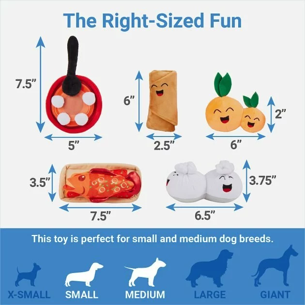 Frisco Food Plush Squeaky Dog Toy, 5 pack 4 Frisco Food Plush Squeaky Dog Toy, 5 pack - Image 2