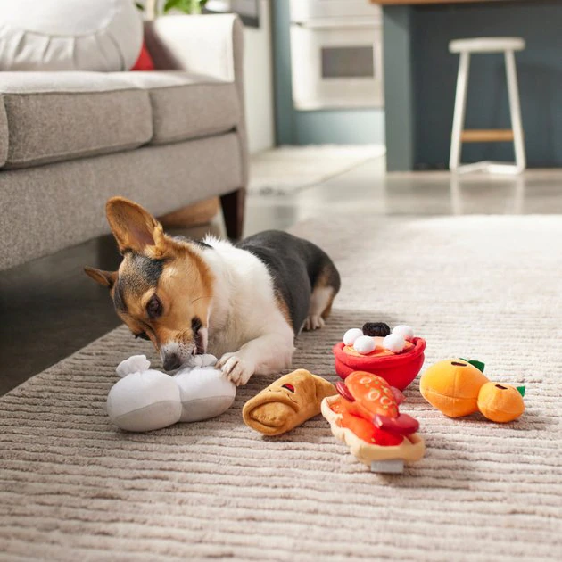 Frisco Food Plush Squeaky Dog Toy, 5 pack 5 Frisco Food Plush Squeaky Dog Toy, 5 pack - Image 3