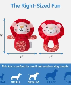 Frisco Lions Plush Squeaky Puppy Toy, 2 count -Dog Cat Corner 298935 PT1. SY630 V1640284898