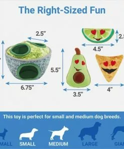 Frisco Guacamole Bowl Hide & Seek Puzzle Plush Squeaky Dog Toy -Dog Cat Corner 298941 PT1. SY630 V1640284888