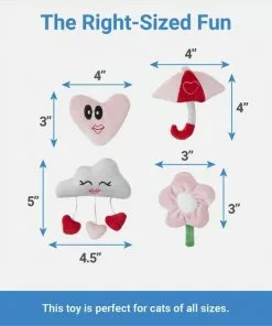 Frisco It's Raining Love Plush Cat Toy with Catnip, 4 count -Dog Cat Corner 298968 PT1. SY630 V1640284886