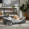Frisco Buffalo Check Cuddler Pet Bed & Gift Set, Black & White -Dog Cat Corner 299398 MAIN. SY630 V1639093651