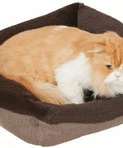 Frisco Herringbone Cuffed Cuddler Dog & Cat Bed -Dog Cat Corner 299429 PT2. SY630 V1638455820