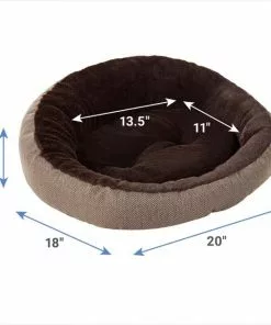 Frisco Herringbone Hi-Low Cuddler Dog & Cat Bed -Dog Cat Corner 299436 PT1. SY630 V1637166173