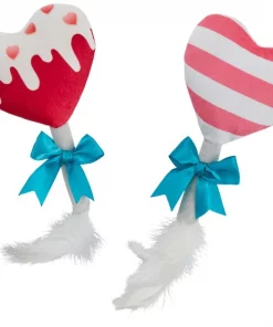 Frisco Heart Lollipops Plush Cat Toy with Catnip, 2 count
