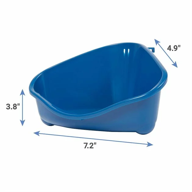 Frisco Corner Litter Box, Navy, X-Small + Small Animal Bedding, Natural 5 Frisco Corner Litter Box, Navy, X-Small + Small Animal Bedding, Natural - Image 3