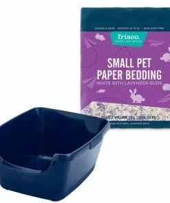 Frisco High Sided Litter Box + Small Animal Bedding, Lavender
