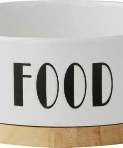 Frisco Ceramic Dog & Cat Water + Food Bowl with Wood Base -Dog Cat Corner 302414 PT4. SY630 V1623087141