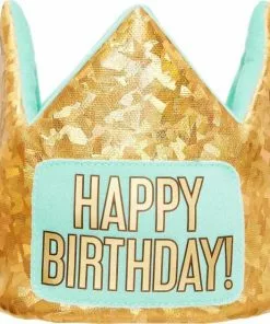 Frisco Happy Birthday Crown, Medium/Large + Dog & Cat T-Shirt, Blue -Dog Cat Corner 302454 PT1. SY630 V1623046362