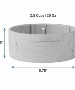 Frisco Marble Design Non-skid Ceramic Dog Bowl + Treat Jar with Wood Lid, 3.75 Cups -Dog Cat Corner 302482 PT3. SY630 V1623080842