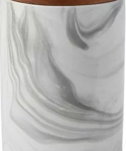 Frisco Marble Design Non-skid Ceramic Dog Bowl + Treat Jar with Wood Lid, 3.75 Cups -Dog Cat Corner 302482 PT5. SY630 V1623071247