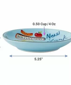 Frisco New York Non-skid Ceramic Dish, 0.50 Cup + Cat Bowl, 1.50 Cups -Dog Cat Corner 302488 PT3. SY630 V1623042163