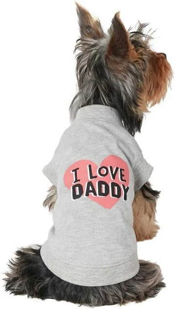 Frisco I Love Daddy + I Love Mommy Dog & Cat T-Shirt, Gray 4 Frisco I Love Daddy + I Love Mommy Dog & Cat T-Shirt, Gray - Image 2