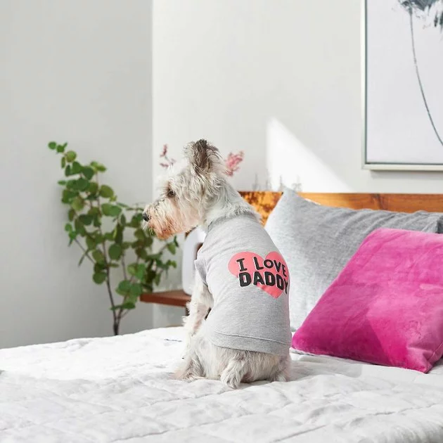 Frisco I Love Daddy + I Love Mommy Dog & Cat T-Shirt, Gray 6 Frisco I Love Daddy + I Love Mommy Dog & Cat T-Shirt, Gray - Image 4