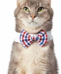 Frisco Plaid Dog & Cat Bow Tie, Red & Blue + Orange & Blue -Dog Cat Corner 302786 PT2. SY630 V1623058048