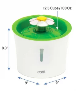 Catit||Frisco Catit Flower Plastic Fountain, 100-oz + Frisco Pet Toy & Bowl Cleaning Wipes -Dog Cat Corner 303288 PT2. SY630 V1623038844