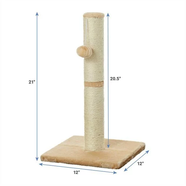 Frisco 21-in Sisal Scratching Post with Toy, Cream + Felt Removable Hood Cave Cat & Dog Covered Bed, Brown 5 Frisco 21-in Sisal Scratching Post with Toy, Cream + Felt Removable Hood Cave Cat & Dog Covered Bed, Brown - Image 3