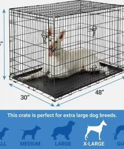 Frisco Fold & Carry Double Door Collapsible Wire Dog Crate & Mat Kit + Stainless Steel Bowl, 4.75-cup, 2 count -Dog Cat Corner 303424 PT2. SY630 V1623057160