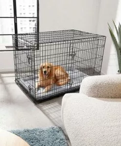 Frisco Fold & Carry Double Door Collapsible Wire Dog Crate & Mat Kit + Stainless Steel Bowl, 4.75-cup, 2 count -Dog Cat Corner 303424 PT4. SY630 V1623089248