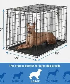 Frisco Heavy Duty Fold & Carry Double Door Collapsible Wire Crate & Mat Kit, + Extra Large Dog Training & Potty Pads, 28 x 34-in, 150 count, Unscented -Dog Cat Corner 303458 PT2. SY630 V1623166665