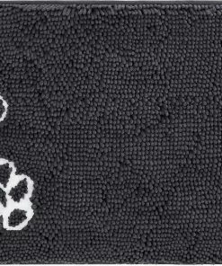 Frisco Microfiber Chenille Shammy Towel + Paw Print Mat, Gray, Large -Dog Cat Corner 303468 PT5. SY630 V1623034648
