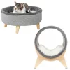 Frisco Modern Round + Tunnel Elevated Cat Bed -Dog Cat Corner 303470 MAIN. SY630 V1623087777