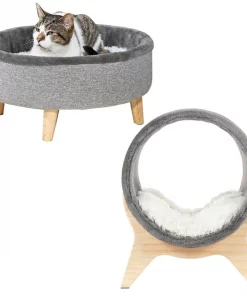 Frisco Modern Round + Tunnel Elevated Cat Bed